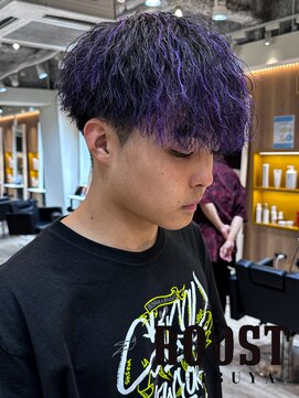 ルースト 渋谷店(ROOST) 縦落ちツイストスパイラル×パープルハイライト