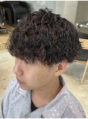 ツイストスパイラルパーマ福岡天神ウルフ波巻きスパイラルメンズ