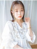 ミディアム#デザインカラーウェットヘアオリーブベージュ