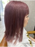 ガーネットピンク/ブリーチ/20代/30代/40代/50代/ボブ/外はね