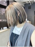 ミディアムボブ韓国ヘア美髪おくれ毛_ba413932