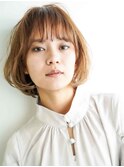 くびレイヤーエモージュ前髪ピンクベージュワンカール【高円寺】