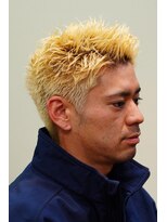 リトルマンバーバーショップ(LITTLEMAN BARBERSHOP)&nbsp;ブリーチカラー×スパイキーショート