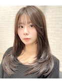 前髪に合わせ/リフトレイヤー/ナチュラル/くびれ巻き/モテ髪