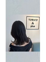 トリコ プラス 本八幡店(TORICO plus)&nbsp;黒髪/くびれミディアム/外はね/顔周り/本八幡