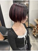丸みボブ/アンブレラカラー/ヴァイオレットピンク