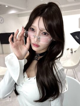 プリアバイポプルス 渋谷(pria by popls) ミディアムレイヤーハッシュカット顔周りレイヤーカット韓国ヘア