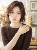 ラテグレージュブリーチなし顔周りレイヤーボブh5上尾20代30代
