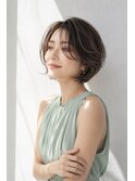 ショートボブ/大人女性/グレージュ/髪質改善/白髪ぼかしハイライ