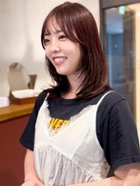 アトリエ(atelier.)&nbsp;ミディアムレイヤーカット 薄め前髪 ピンクブラウン 髪質改善