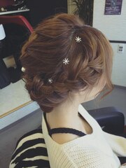 ふんわり編み込みヘアセット