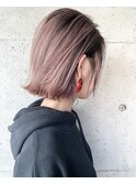 ピンクブロンド ダブルブリーチ ボブ【Insta→bacio_ozawa】