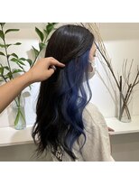 ラフ 原宿(L.a.a.g.f harajuku)&nbsp;インナーカラー　ブルーカラー　ネイビー@原宿