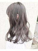 ブリーチなしカラー　暗髪ヘア　グレージュ　ラベンダーアッシュ