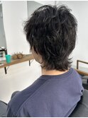 メンズパーマウルフミディアム20代30代40代黒髪似合わせカット