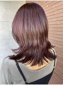 イルミナカラー/チェリーブラウン/くびれヘア