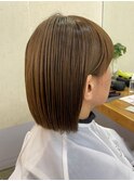 切りっぱなしボブ/ブラウンベージュ