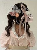卒業式　袴ヘア　ロング　ツイン　リボンアレンジ　大阪