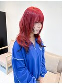 ハイトーンレッド/エンドカラーブラック/ケアブリーチ/名古屋