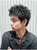 スパイキーショートツイストスパイラルパーマ短髪ツーブロック