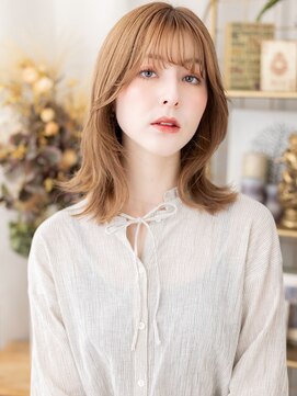 カバーヘア ブリス 戸田公園西口店(COVER HAIR bliss) インナーカラーベージュゴールドくびれミディa戸田公園20代30代