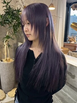 ネハス(nehus.) くびれヘア/アプリコットオレンジ/ハイライトカラー/ブリーチ