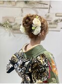 二十歳のつどいに高めのフワモコアップヘア