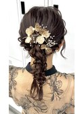 結婚式お呼ばれヘアセット／編みおろし/横浜駅