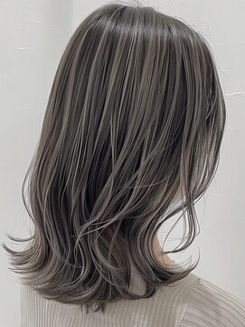 ネックス 表参道本店(nex) デザインカラーレイヤーカットウェットヘアオリーブベージュ白髪