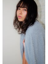 ヘアーアートシフォン 池袋西口店(Hair art chiffon)&nbsp;黒髪似合わせカットグレージュグラデーションカラーのふわミディ