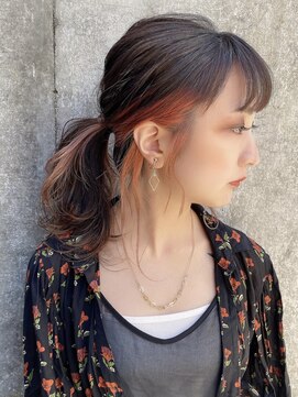 ブルーダー(Bruder) イヤリングカラー　インナーカラー　おくれ毛　グラデーション