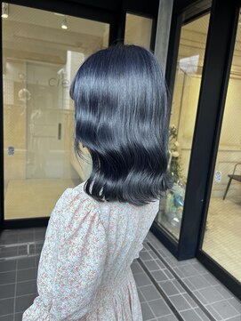 アソビ 表参道(ASOBI) 髪質改善 巻き髪 ネイビーブラック 艶髪