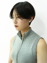 ヴェイン 渋谷(vain)&nbsp;センターパート　グレージュ　ハンサムショート　ショートボブ