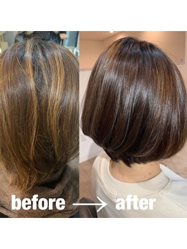 ヘアーアンドネイル ミルク(hair&nail milk) 髪質改善縮毛矯正xハイライトボブ