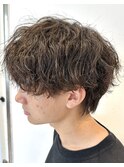 メンズパーマ(センターパート/波巻き/波巻きスパイラル)