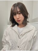 ブリーチなしダブルカラーピンクベージュミディアムボブ20代