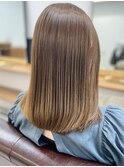 くびレイヤーグレーベージュニュアンスカラー白髪染め白髪ぼかし