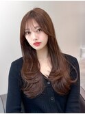 【ロングヘア　前髪なし　韓国ヘア#35】#渋谷駅#韓国#髪質改善