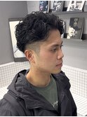 刈り上げビジネスショートパーマ