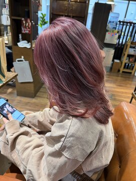 ハッシュカット×ラベンダーピンク