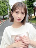 大人ガーリーダークアッシュ小顔ヘア似合わせカット
