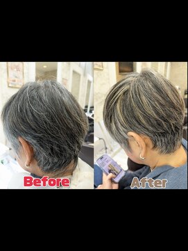 ヘアーデザインムーヴ(Hair design MOVE) グレイヘアー×ハイライト