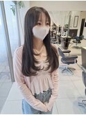 ロングレイヤー/レイヤーカット/ショコラグレージュ/透明感