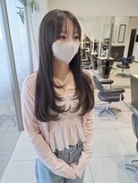 ミック ヘアアンドメイクアップ 高田店(miq Hair&Make up)&nbsp;ロングレイヤー/レイヤーカット/ショコラグレージュ/透明感