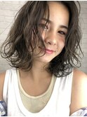 グレージュ☆外ハネミディ