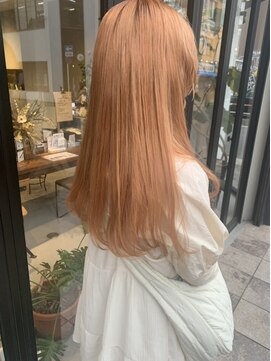 ヘアー アイス ルーチェ(HAIR ICI LUCE) 担当西田 鮭フレークカラー オレンジベージュ ペールカラー