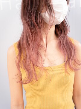 デビュー ヘアーメイク ロングウェーブグラデーションカラー