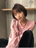 デザインカラー/シルキーベージュ/グレージュカラー/斜めバング