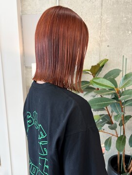 ノエ(noe) 結べる切りっぱなしボブ×オレンジブラウン