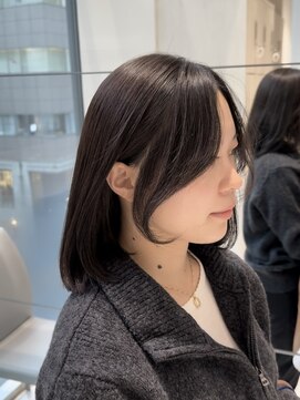 ザック 銀座(ZACC GINZA) 地毛風アッシュブラウン/くびれミディアム/縮毛矯正